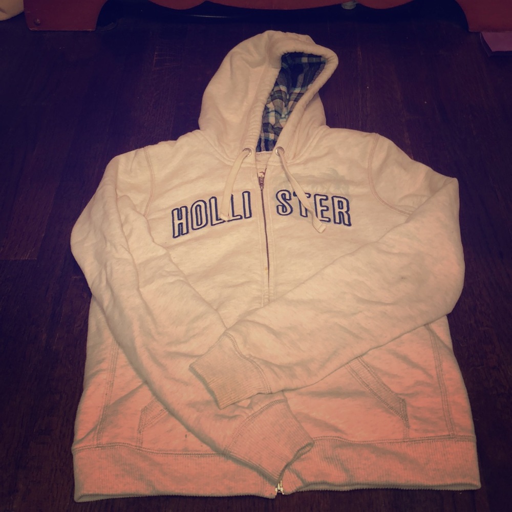 Vintage Furry Hollister zip up